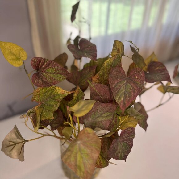 Fall leaf spray, home decor, faux fall leaves, artificial grass, home decor - Picture 2 of 3